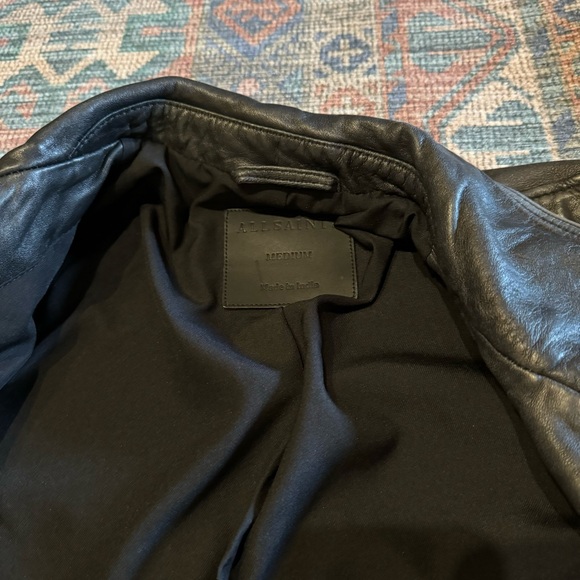 ALL SAINTS Billie Oversized Leather Biker Jacket - Picture 7 of 16